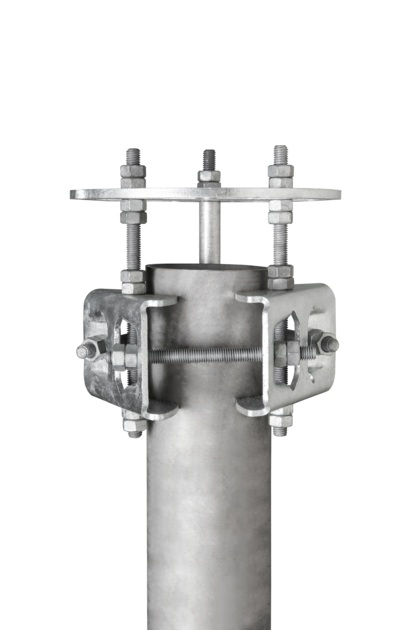 Support métallique avec fixation par boulons et connexion serrante