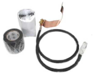 Kabel, afdichtband, koperen strip.