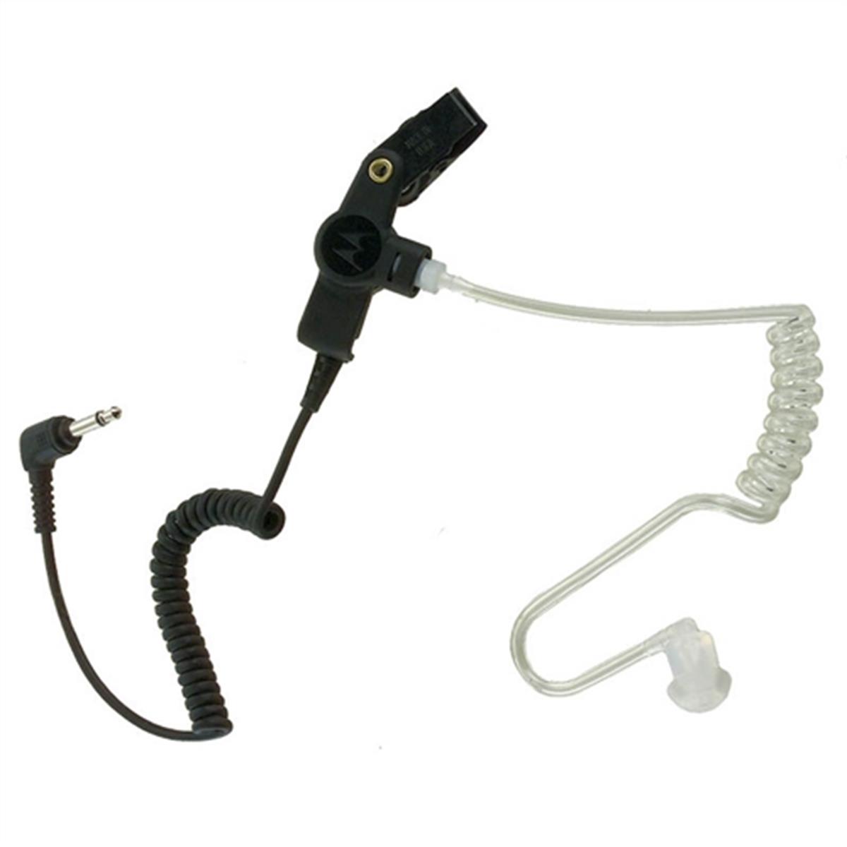 Oorstuk met doorzichtige buis en spiraalsnoer, 3,5mm jackplug.