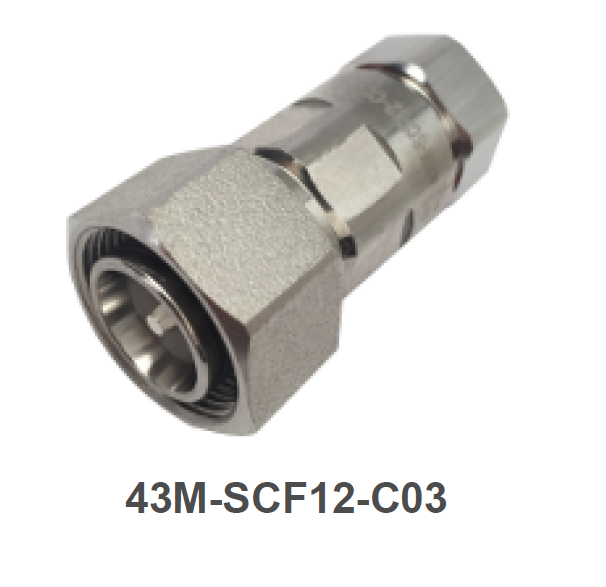 Metal threaded adapter labeled 43M-SCF12-C03