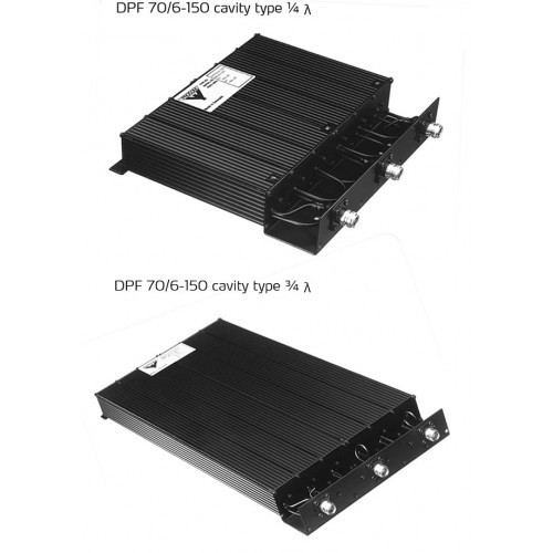 Twee filtereenheden DPF 70/6-150 met verschillende holtetypes, 1/4 λ en 3/4 λ.