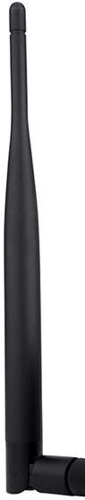 Black detachable Wi-Fi antenna with joint connector.