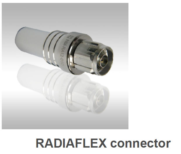 Metallic RADIAFLEX connector with reflected surface.