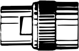 A detailed wrench with a grooved structure.