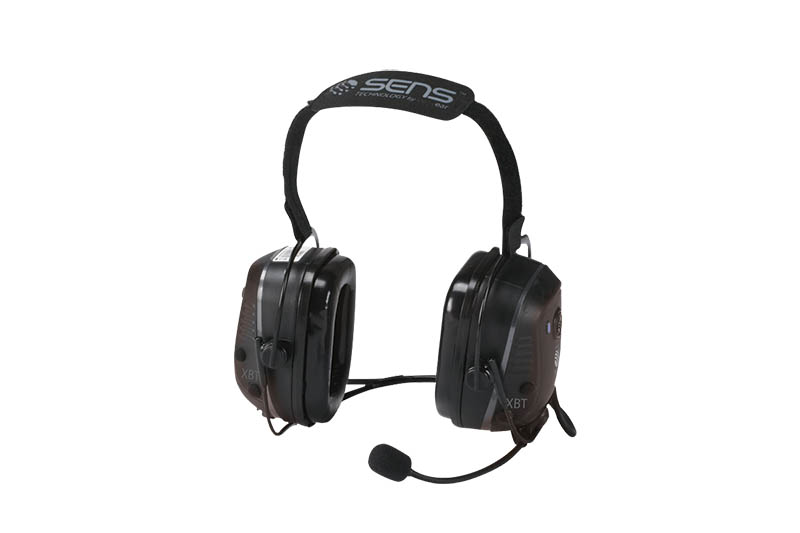 Black headset with microphone and padded band.