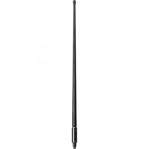 7000-00521400_pro_01.jpg Zwarte telescopische antenne met ronde punt en metalen basis.