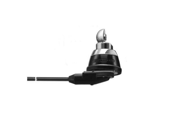 Prothèse de pied en métal et plastique noir avec cheville mobile.