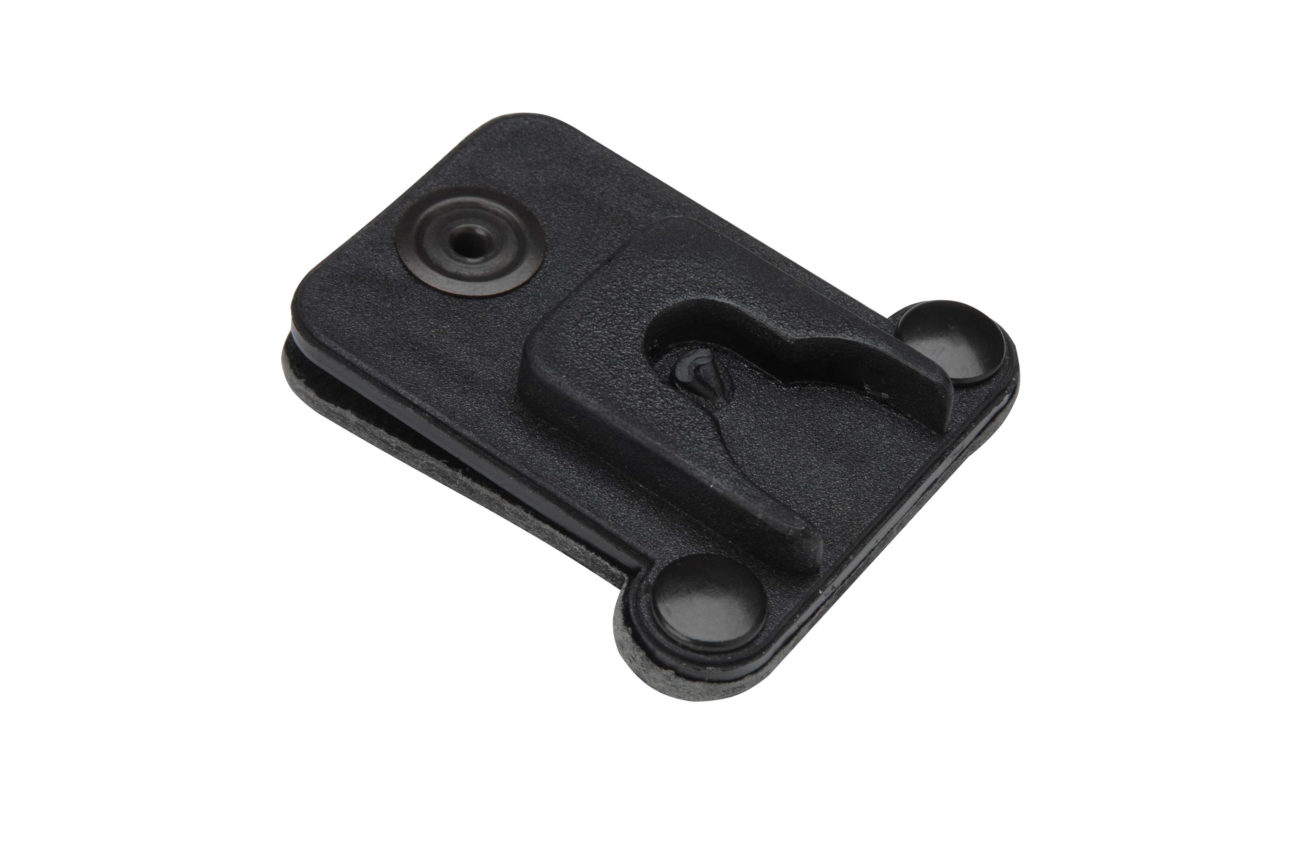 Zwart plastic holster met klem en houder