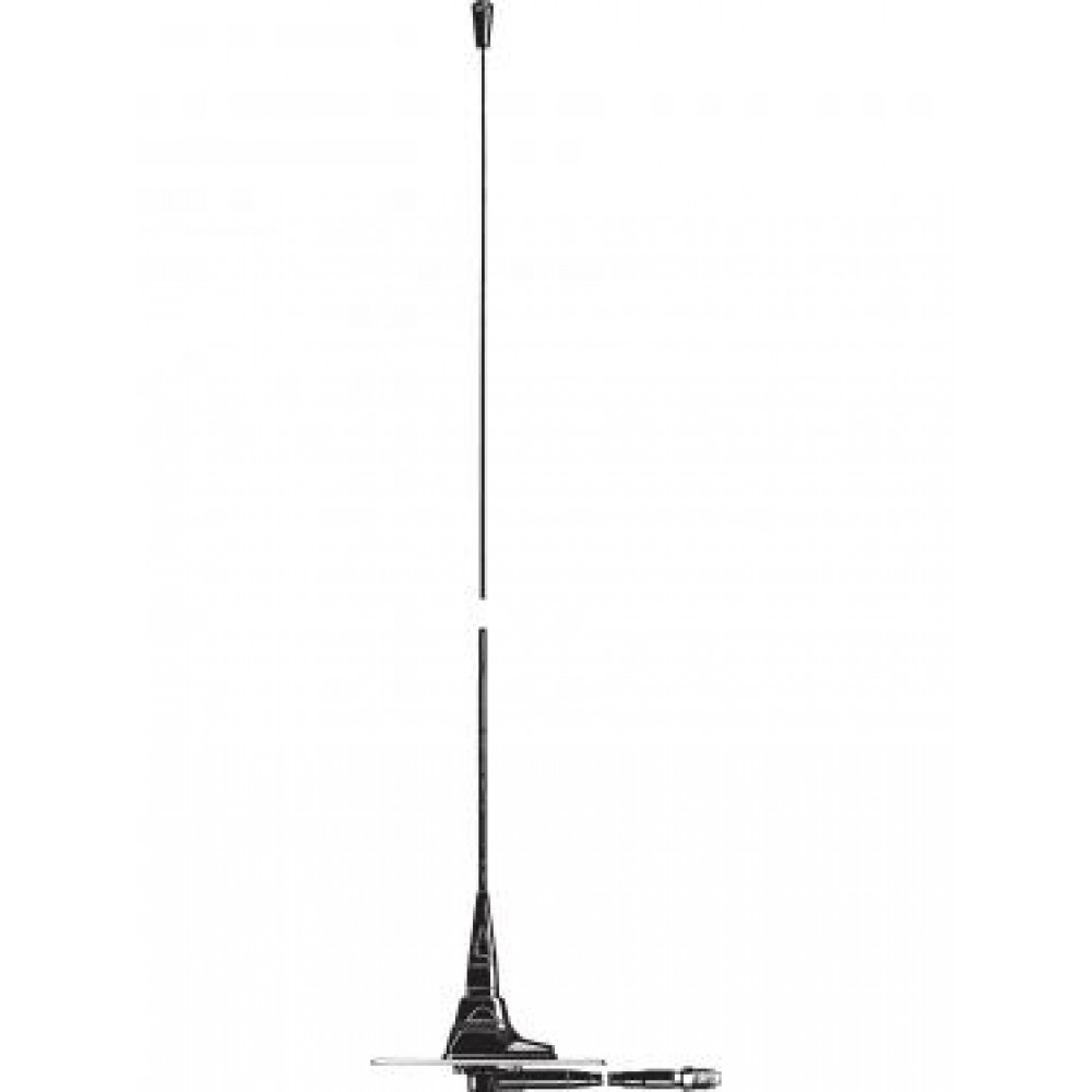 Antenne longue noire avec base étroite et connexion câble