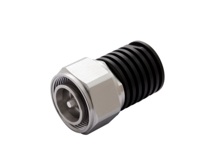 Metal connector with grooves on cylindrical part.