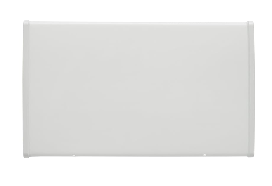 Panneau blanc rectangulaire vide aux coins arrondis.