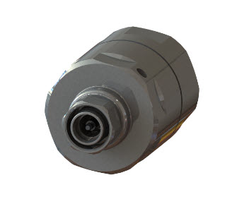 Gray cylindrical machine part with thread