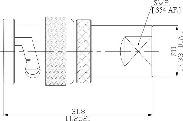 Technische tekening van een mechanisch onderdeel met afmetingen en annotaties.