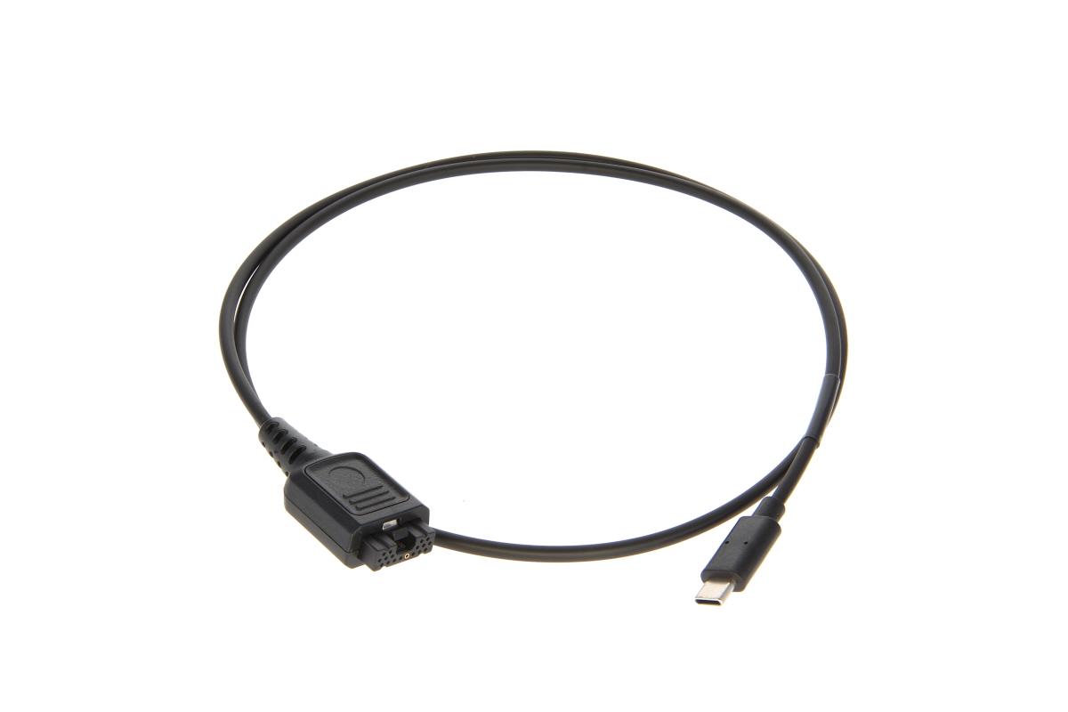 Black cable with USB-C and special connector at the ends.