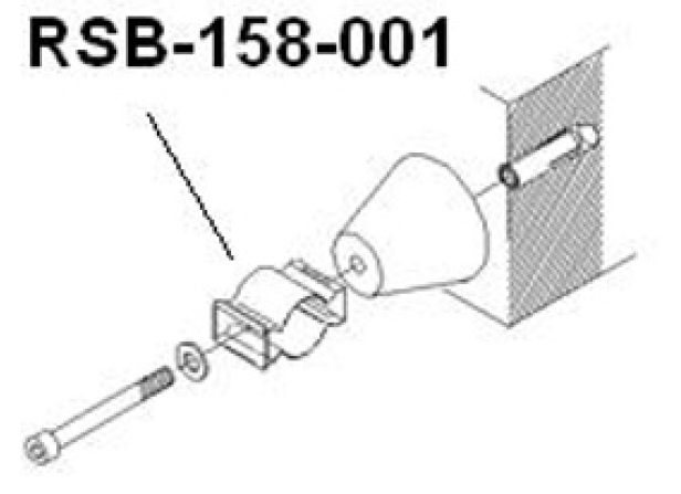 Explosietekening van mechanisch onderdeel, label RSB-158-001.
