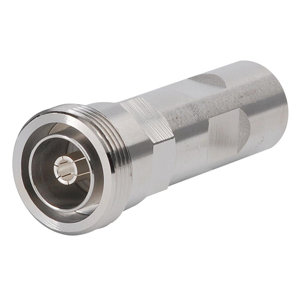 Metalen adapter met schroefdraad en cilindrische vorm, vanaf de zijkant gefotografeerd.