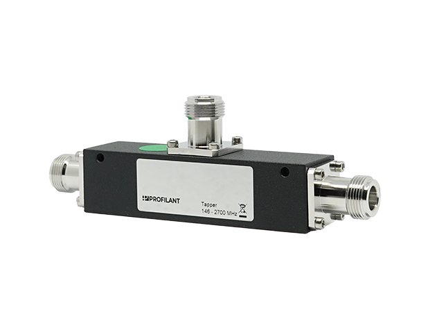Taper RF noir avec connecteurs argentés pour 146-2700 MHz.
