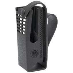 Pochette noire avec motif grille et fermoir à clip.