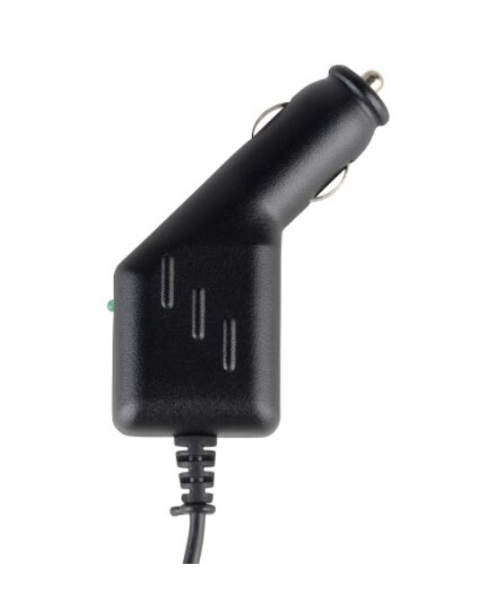 Chargeur de voiture noir avec connexion par câble