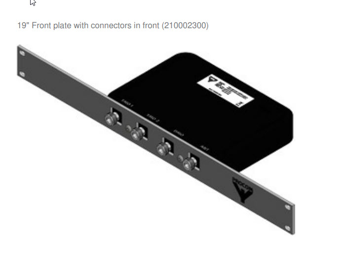 7000-00491100_pro_01.jpg 19-inch frontplaat met vier connectoren aan de voorkant.