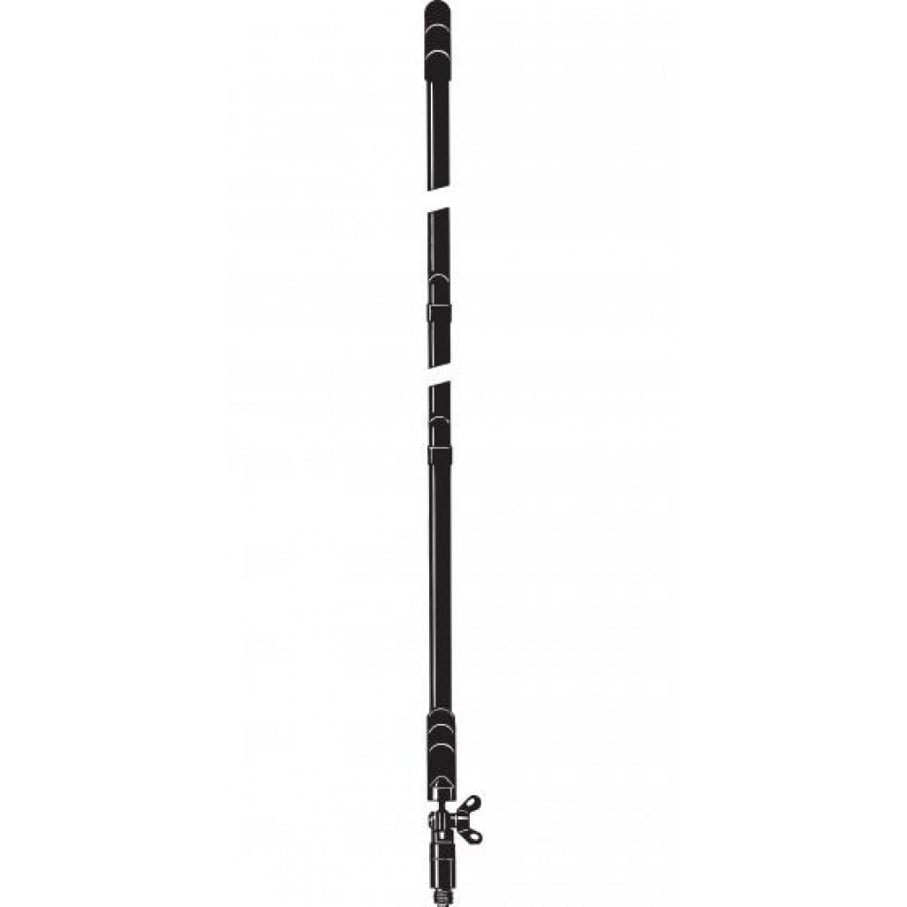 7000-00579600_pro_01.jpg Zwarte telescopische paal in vier segmenten.