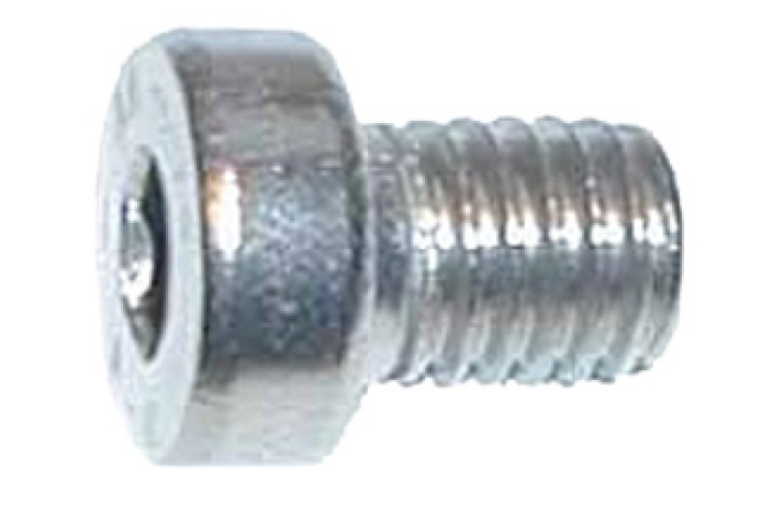 Metal screw with hex socket head and thread