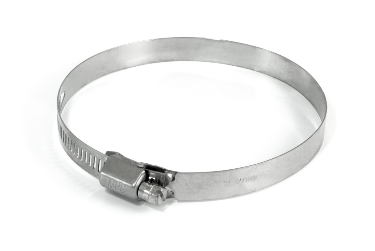 Metalen slangklem met schroefsluiting.
