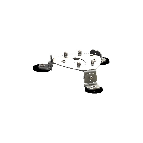 Support en métal avec plusieurs vis et fixations.