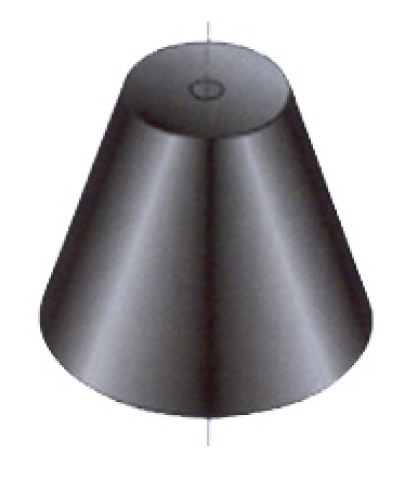 Cône tronqué noir avec sommet circulaire