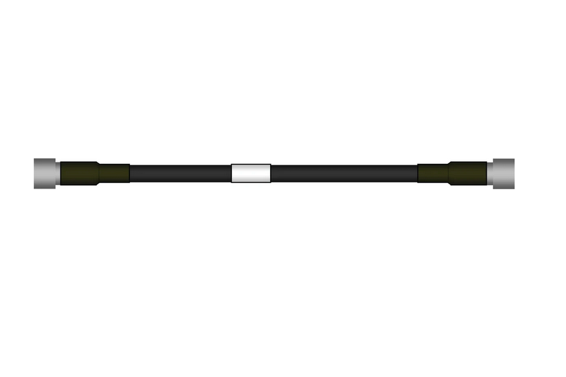 7000-00067900_com_01.png Zwart kabel met groene uiteinden en een centrale witte ring.