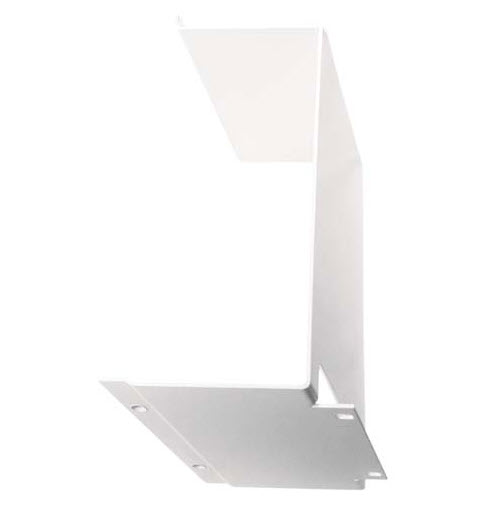 Witte metalen hoekbeugel met zijmontagegaten