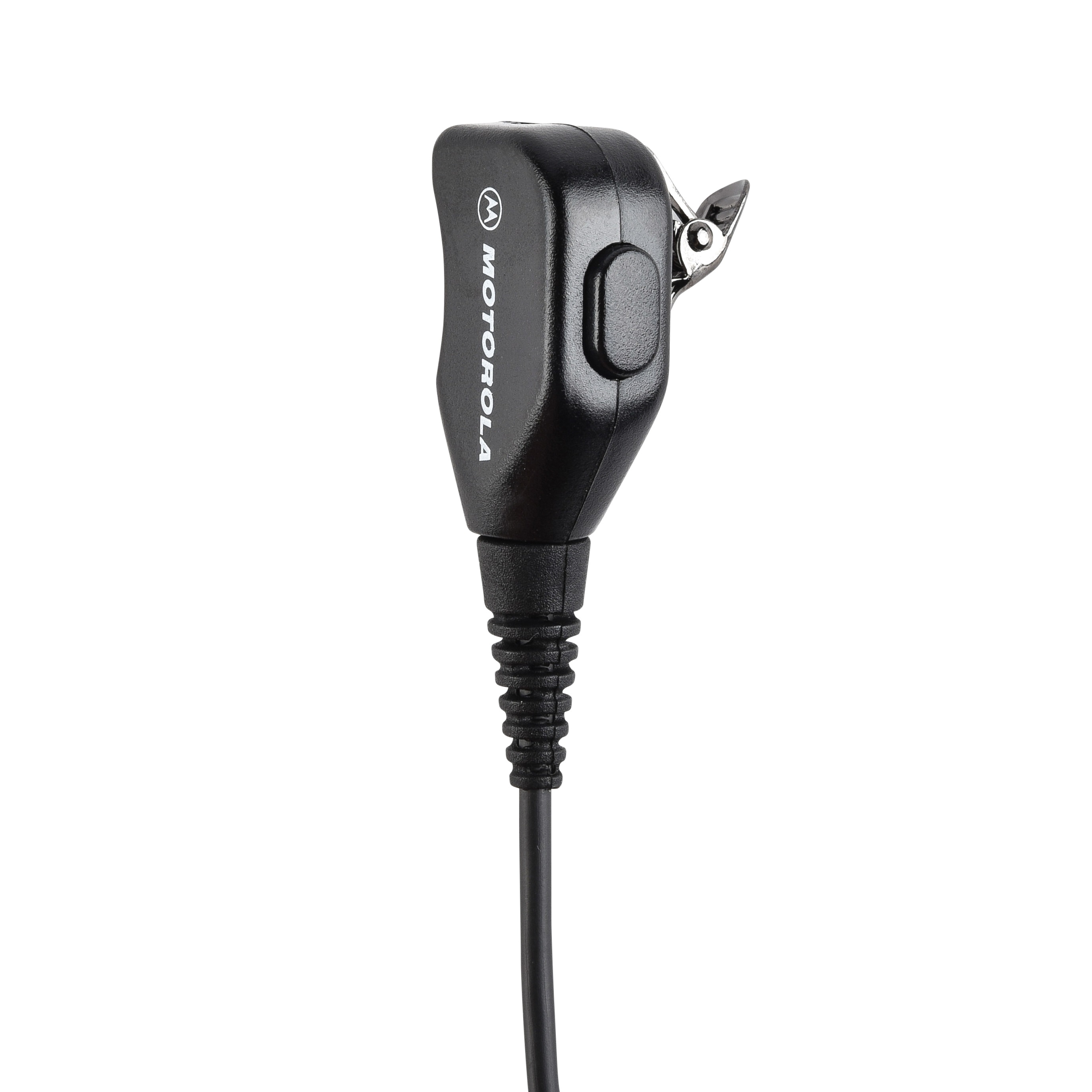 Hand microphone with cable and safety clip, black design