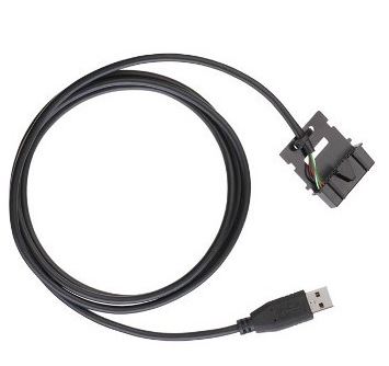 Zwart USB-kabel met SATA-aansluiting.