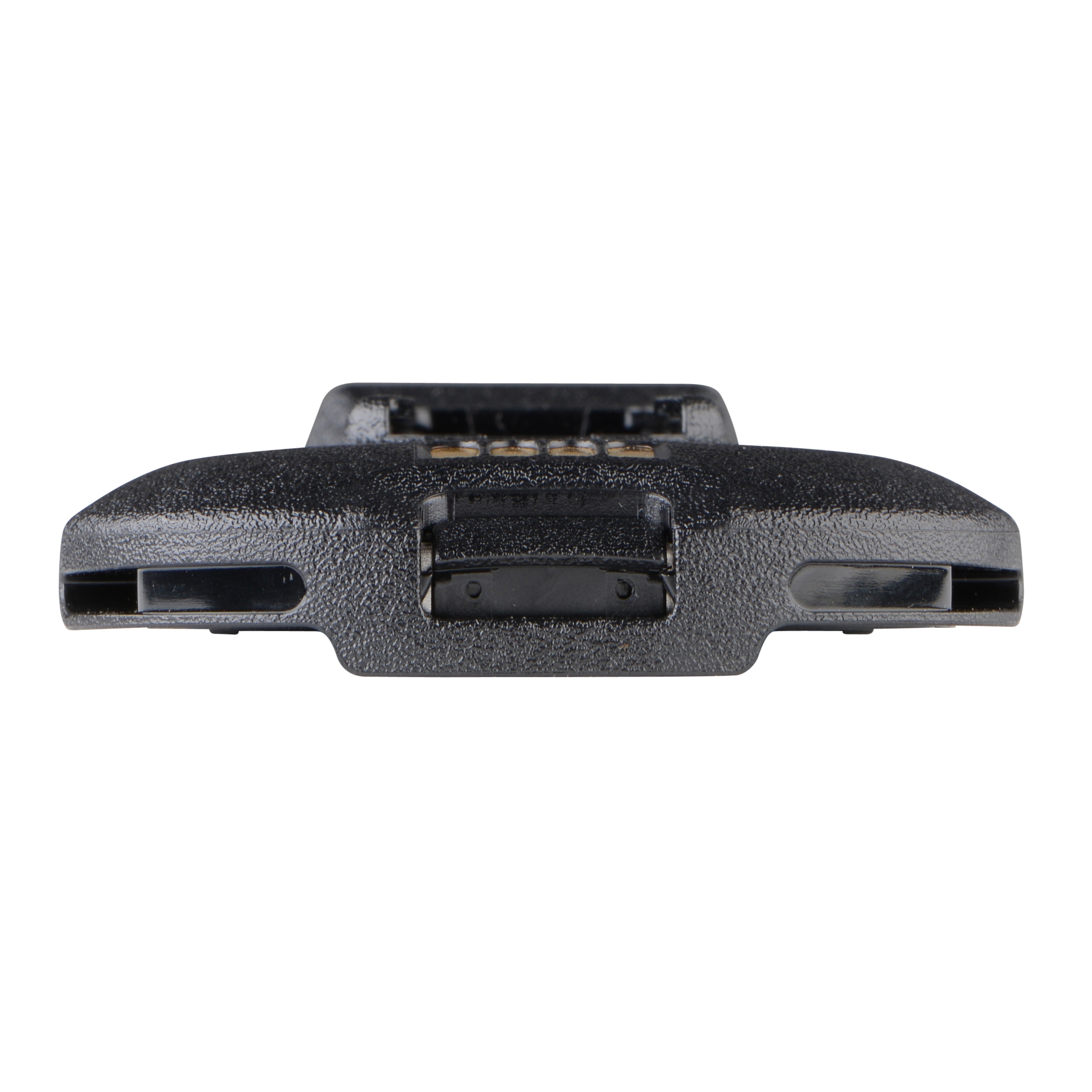 Black-grey vehicle seat belt buckle.