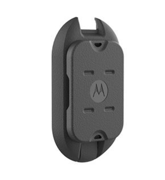 Black mount with Motorola logo, rectangular with rounded edges.