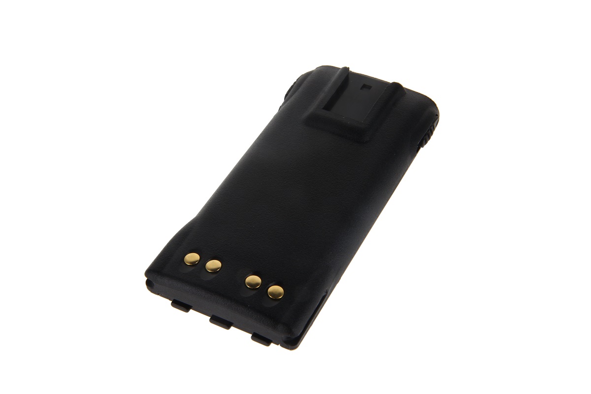7000-00753218_cop_02.jpg Zwarte batterij met drie gouden contacten, rechthoekige vorm.