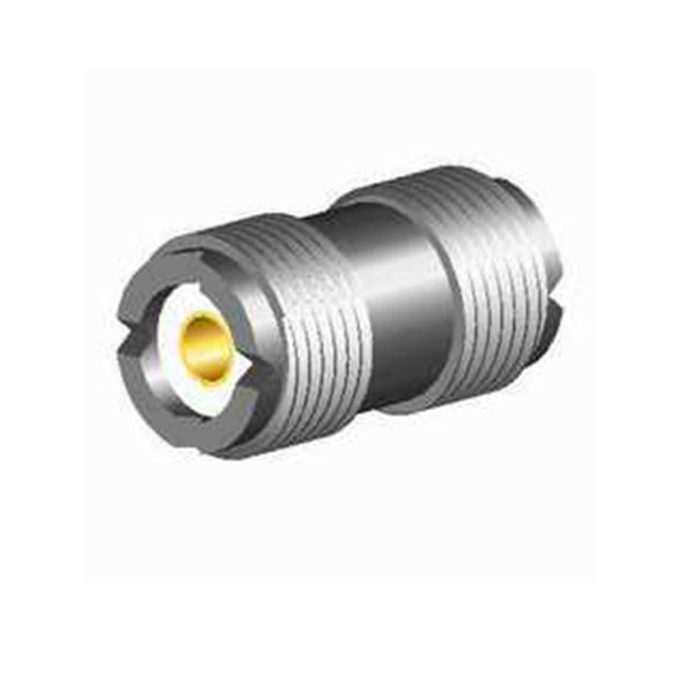 Metalen coaxverbinder met koperen kern.