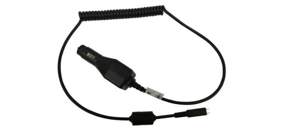 Kabel met spiraal en twee stekkers, een voor sigarettenaansteker.