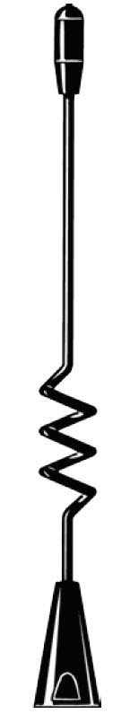 Fouet noir avec manche en fil spiralé