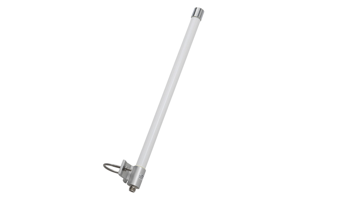 Antenne omnidirectionnelle verticale avec support.