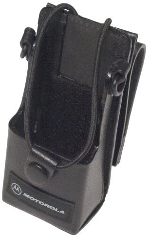 7000-00748656-_mot_01.jpg Zwart leren holster voor Motorola-radio.
