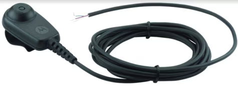 Zwarte kabel met rechter aansluiting, gestript uiteinden.