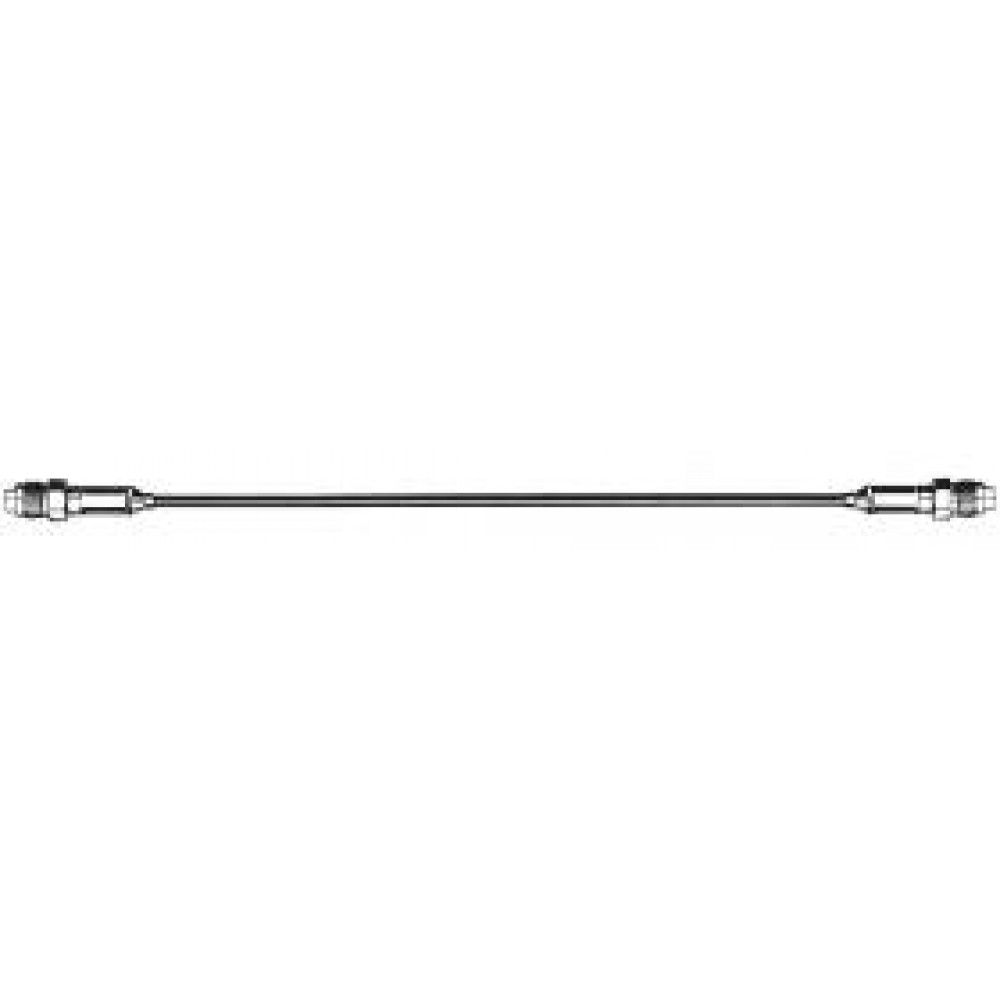 Long pneumatic cylinder rod with end fittings on both sides.