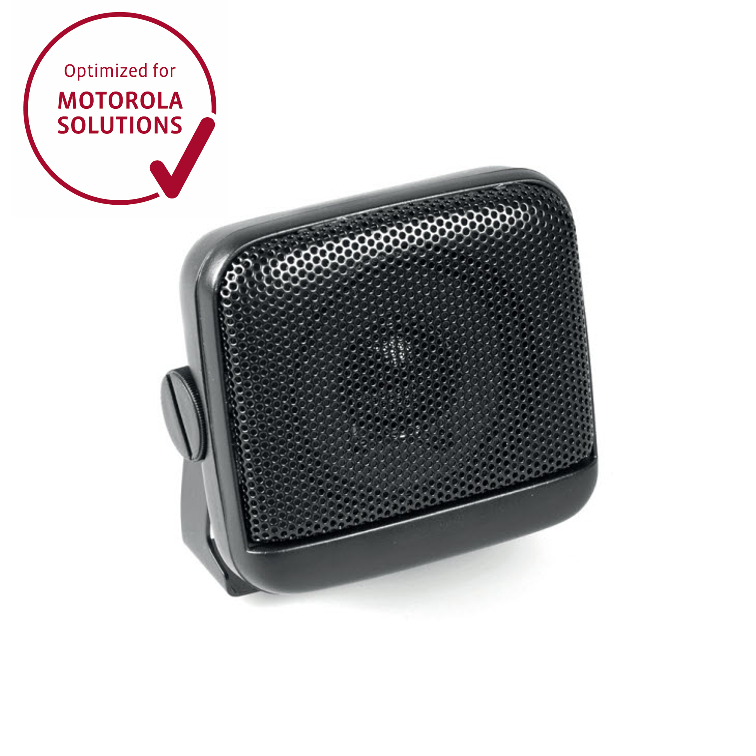 Zwarte luidspreker, geoptimaliseerd voor Motorola Solutions.