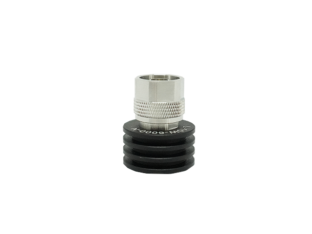 Adaptateur en métal argenté avec base en plastique noir