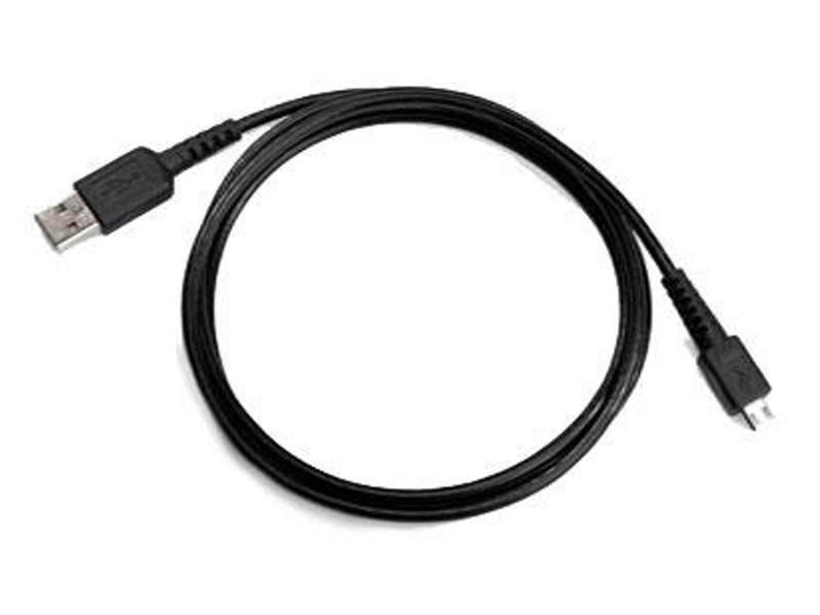 Zwart USB-naar-Micro-USB-kabel in een lus.