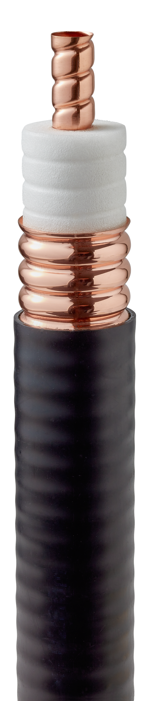 Black cable with copper twist and foam insulation