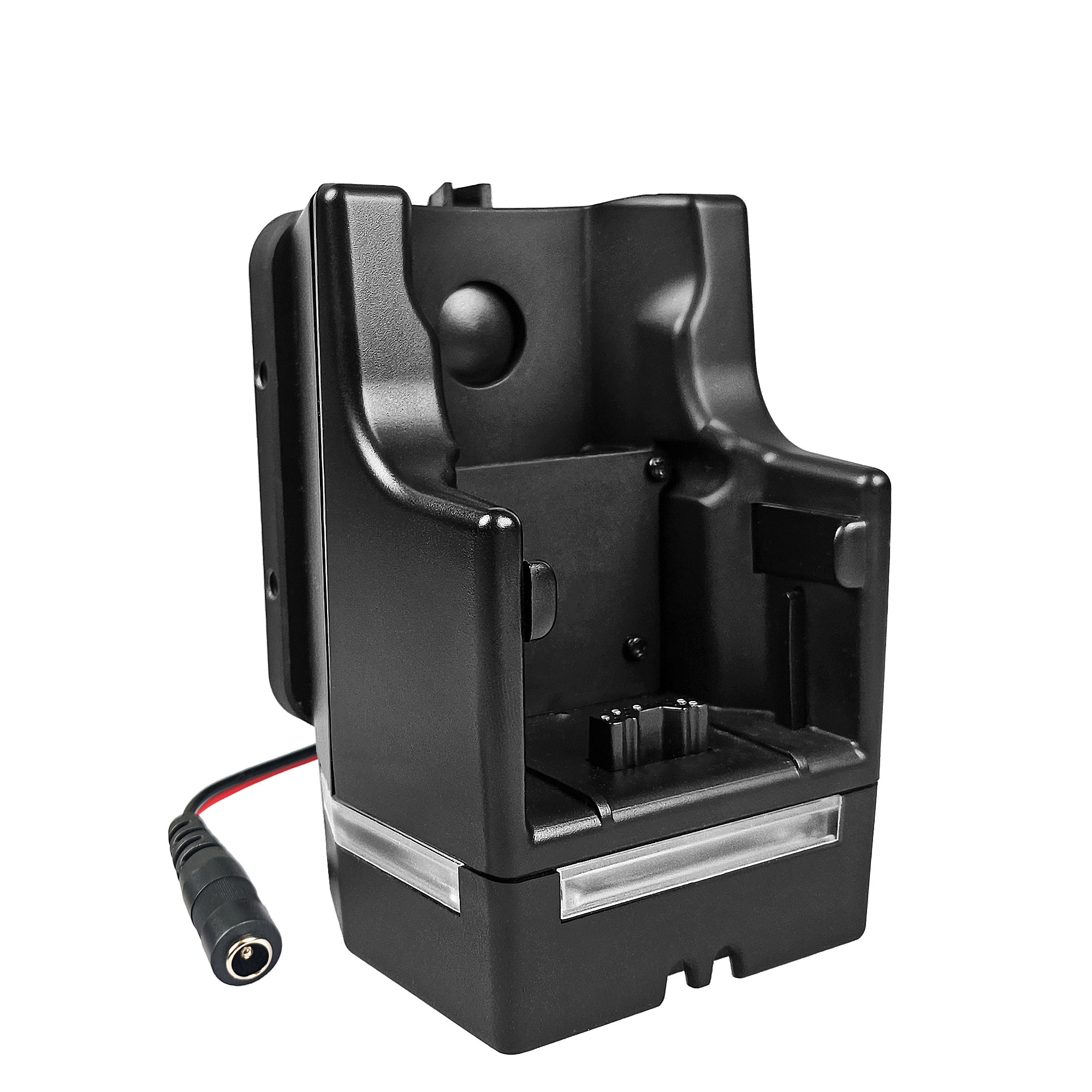 Support en plastique noir avec câble et connecteur