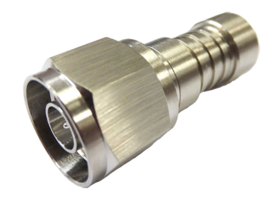 Metalen fitting met gegroefde schacht en zeskantkop