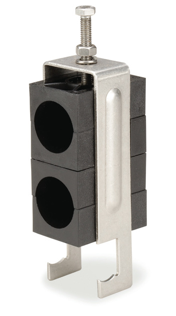 7000-00751330_com_01.jpg Zwarte metalen kabelklem met twee montagegaten.